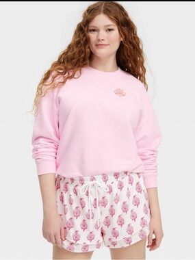 Women's Bouquet Drawstrings Shorts - Roller Rabbit - Pink - XS or S